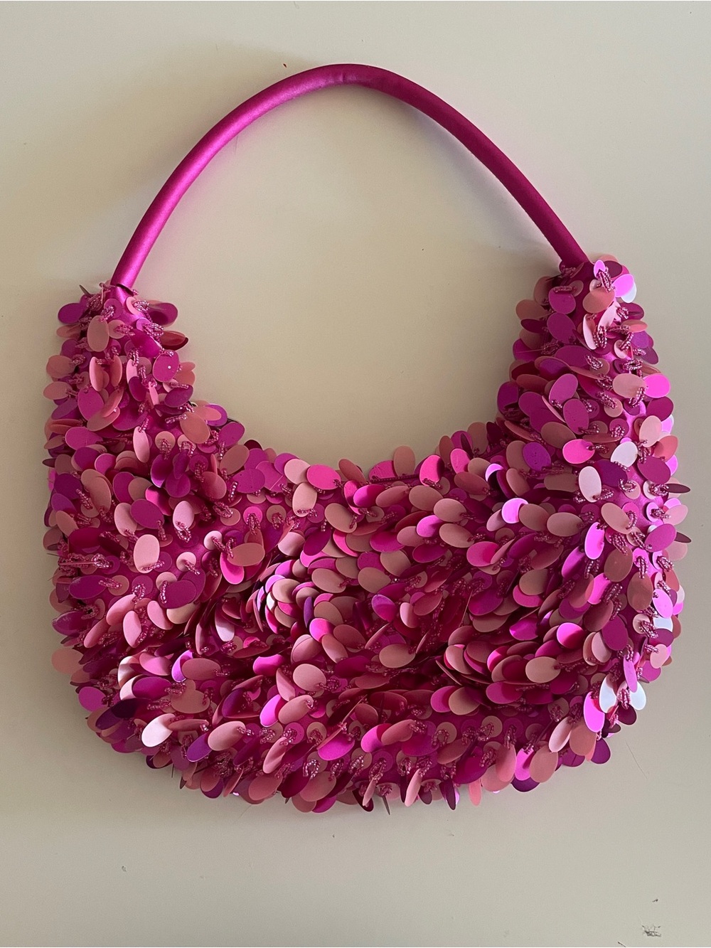 Pink Sequin Shoulder Bag